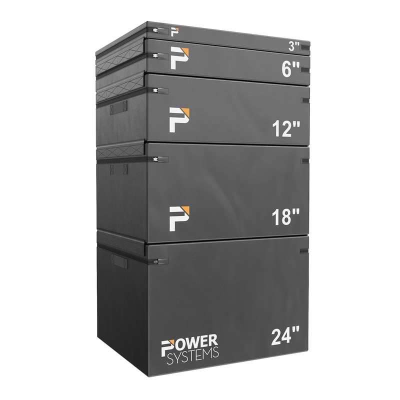 Power Systems Foam Plyo Box|Black|3″|6″|12″|18″|24″|Set of 4|Set of 5