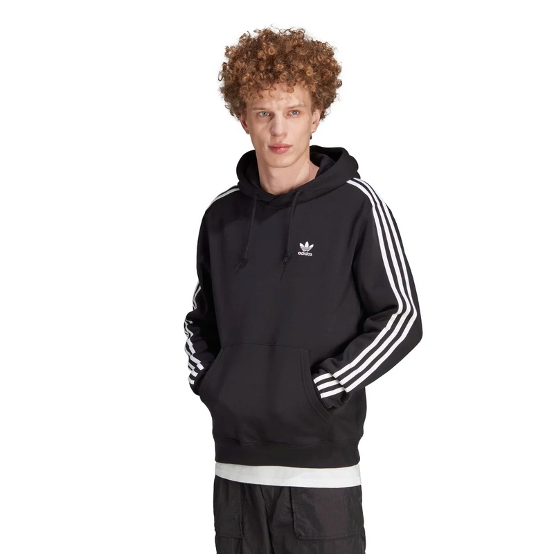 adidas Men’s 3-Stripes Hoodie|BLACK|MEDIUM GREY HEATHER|XS|S|M|L|XL|2XL|3XL|4XL