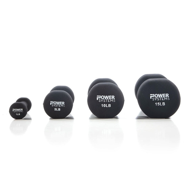 Power Systems Premium Neoprene Dumbbell Black