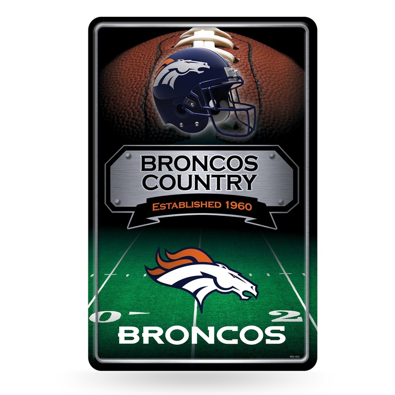 NFL Denver Broncos Large Metal Sign