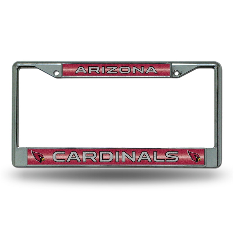 NFL Arizona Cardinals Chrome Glitter License Plate Frame
