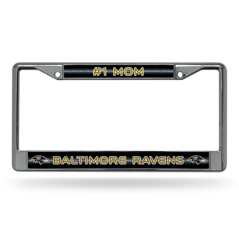 NFL Baltimore Ravens Chrome Glitter License Plate Frame