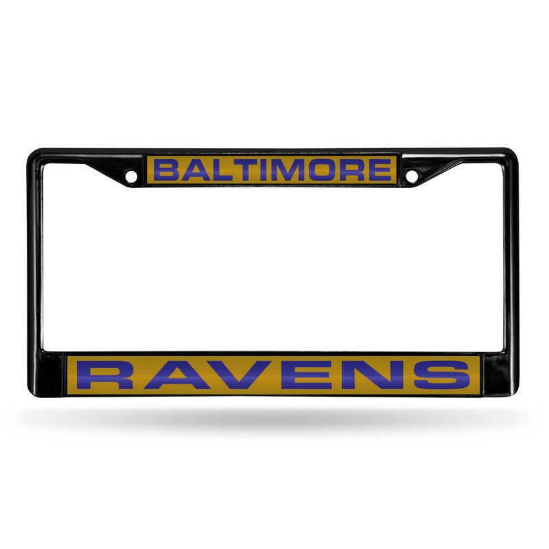 NFL Baltimore Ravens Laser Cut Black Chrome License Plate Frame