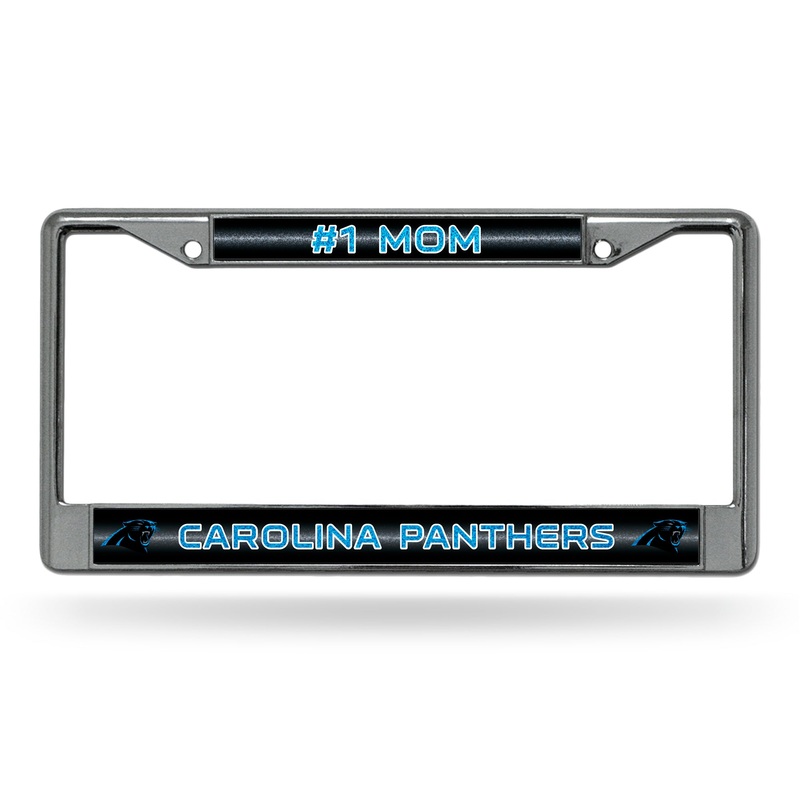 NFL Carolina Panthers Chrome Glitter License Plate Frame