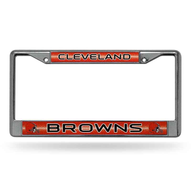 NFL Cleveland Browns Chrome Glitter License Plate Frame