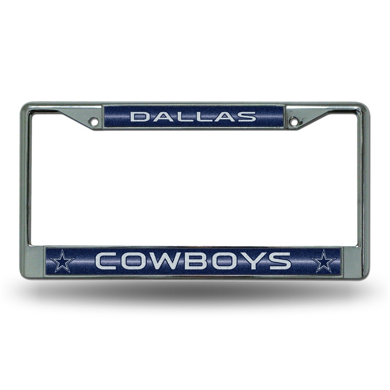 NFL Dallas Cowboys Chrome Glitter License Plate Frame