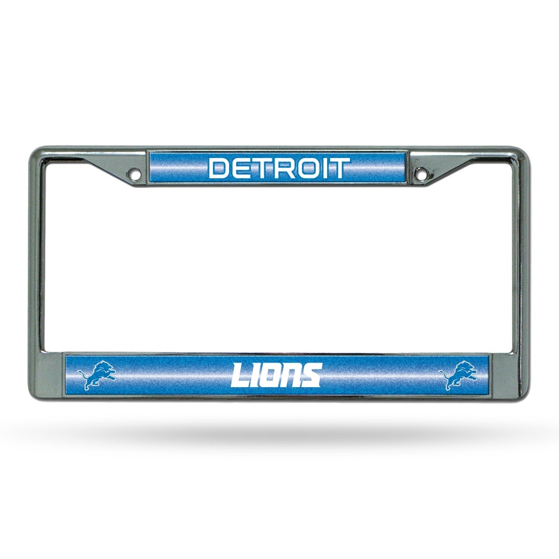 NFL Detroit Lions Chrome Glitter License Plate Frame