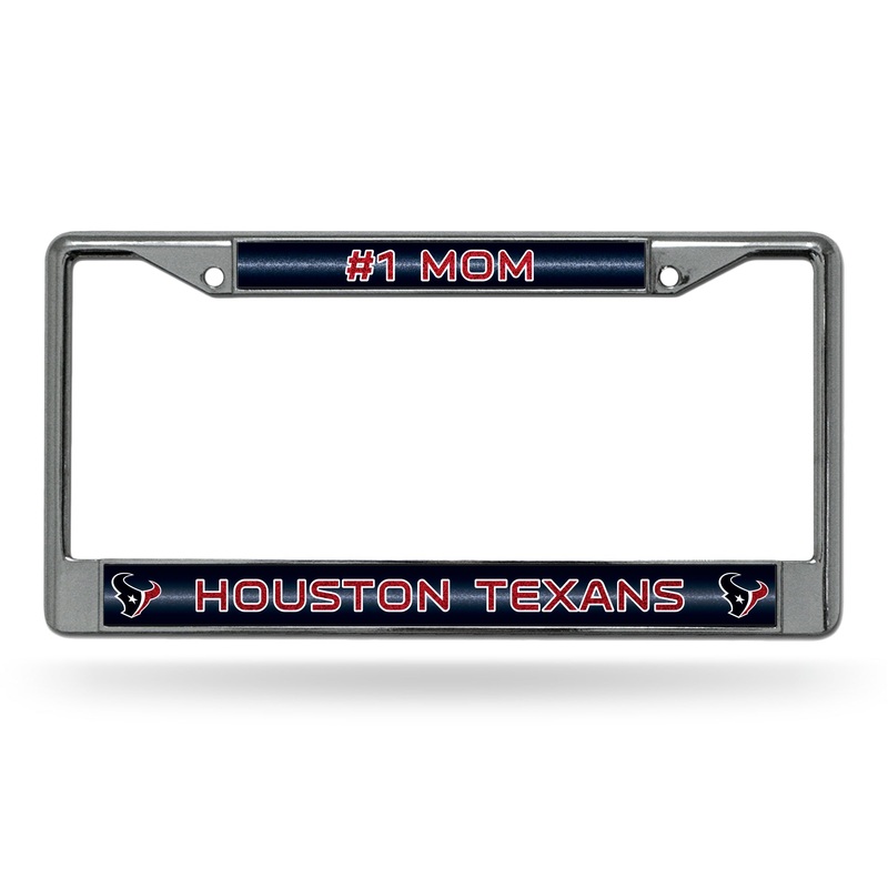 NFL Houston Texans Chrome Glitter License Plate Frame
