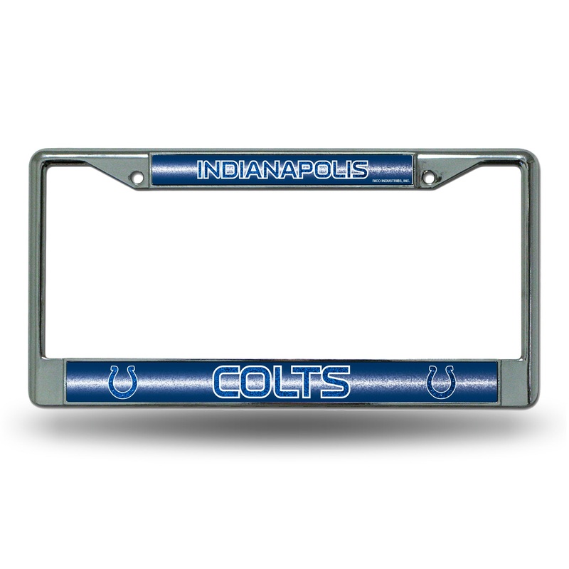 NFL Indianapolis Colts Chrome Glitter License Plate Frame