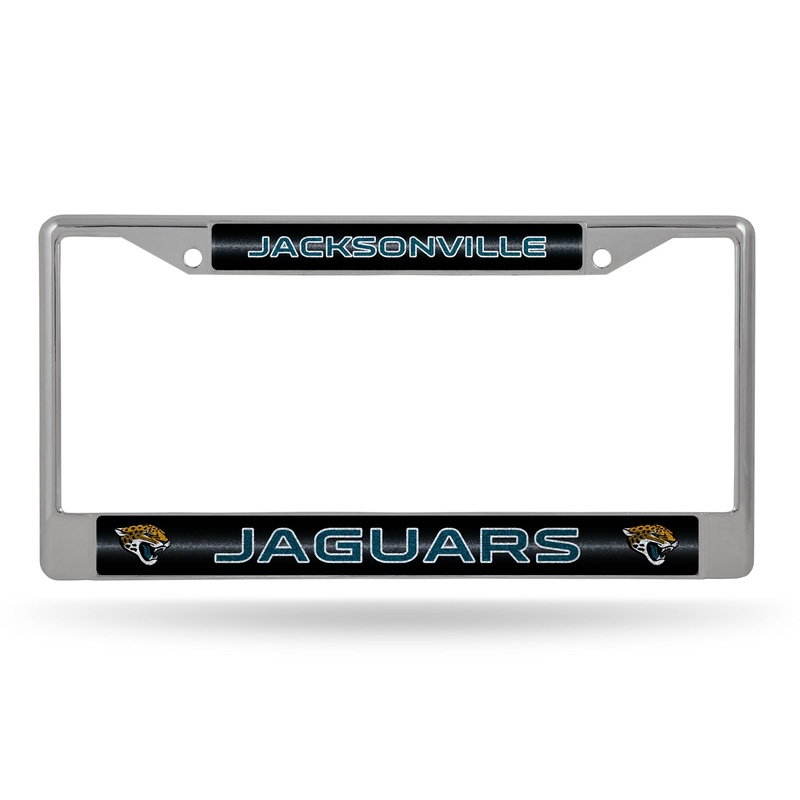 NFL Jacksonville Jaguars Chrome Glitter License Plate Frame