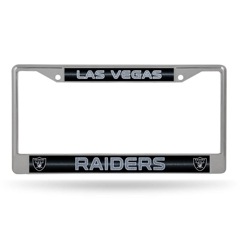 NFL Las Vegas Raiders Chrome Glitter License Plate Frame