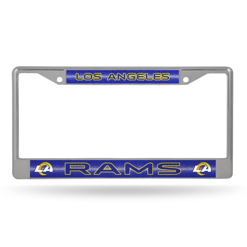 NFL Los Angeles Rams Chrome Glitter License Plate Frame