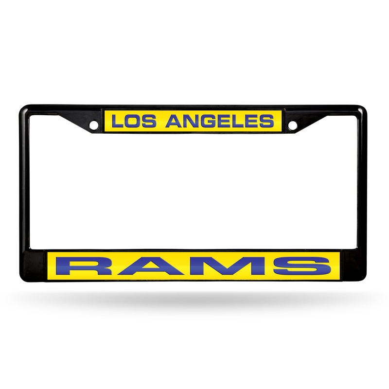NFL Los Angeles Rams Laser Cut Black Chrome License Plate Frame