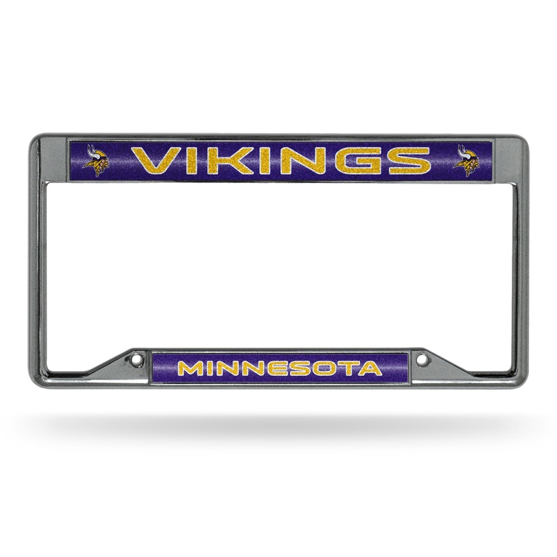 NFL Minnesota Vikings Chrome Glitter License Plate Frame