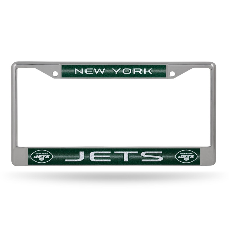 NFL New York Jets Chrome Glitter License Plate Frame