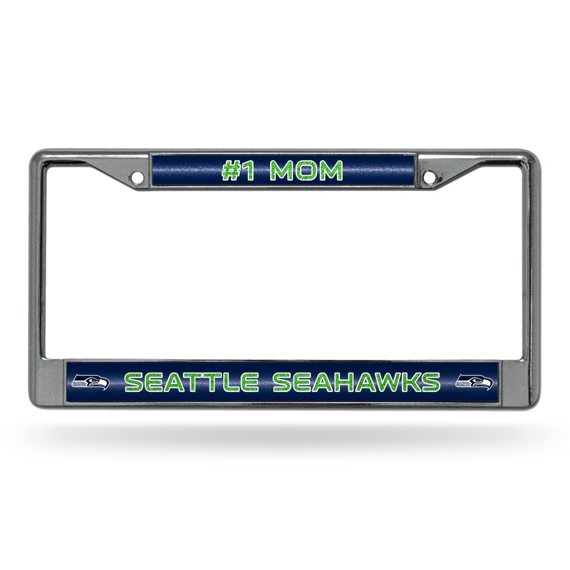 NFL Seattle Seahawks Chrome Glitter License Plate Frame