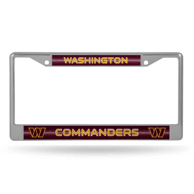 NFL Washington Commanders Chrome Glitter License Plate Frame