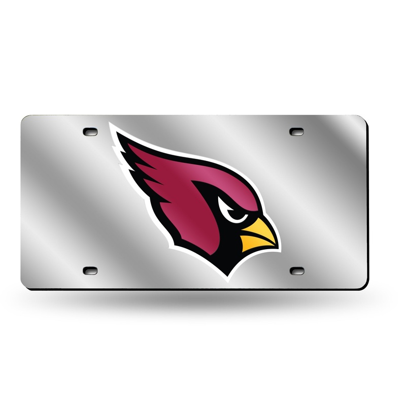 NFL Arizona Cardinals Laser Cut Silver License Plate Tag