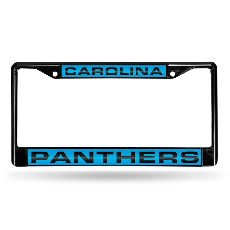 NFL Carolina Panthers Laser Cut Chrome License Plate Frame