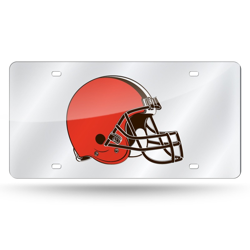 NFL Cleveland Browns Laser Cut Silver License Plate Tag