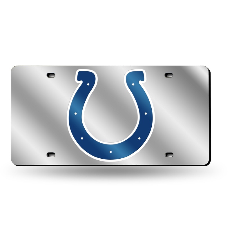 NFL Indianapolis Colts Laser Cut Silver License Plate Tag