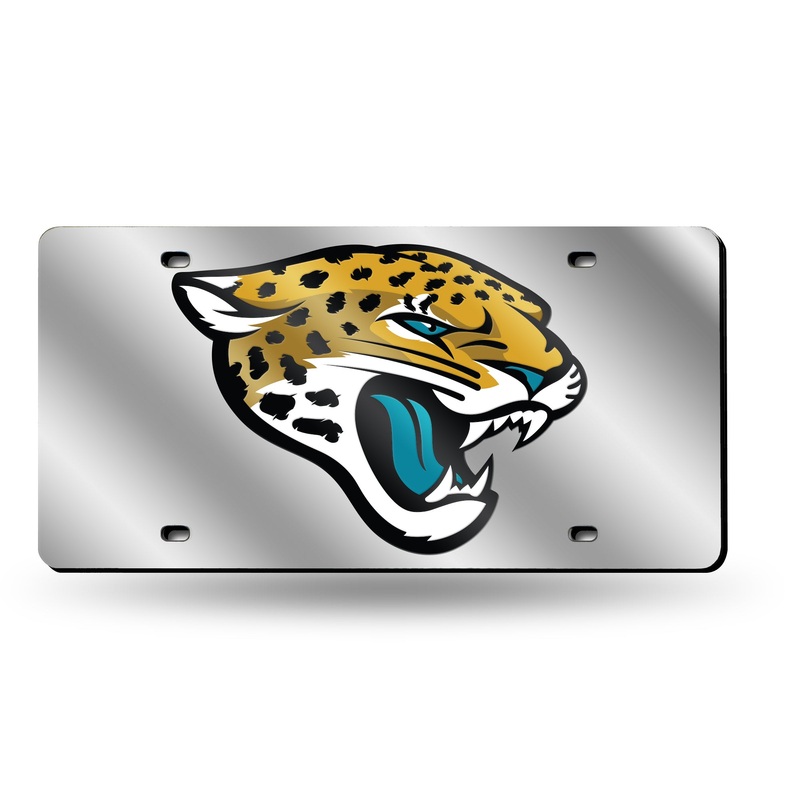 NFL Jacksonville Jaguars Laser Cut Silver License Plate Tag
