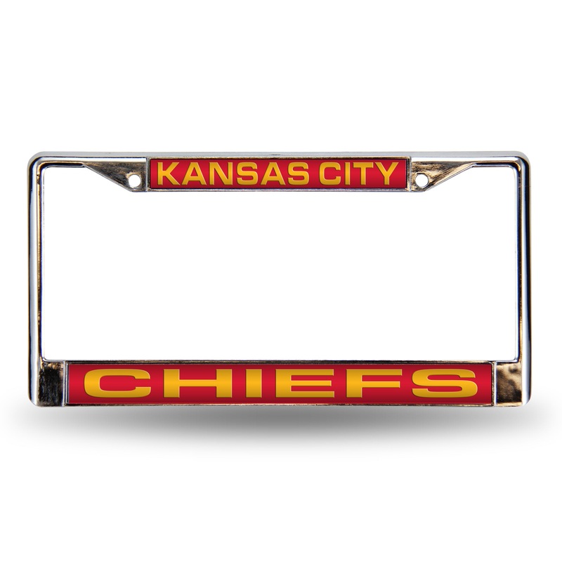 NFL Kansas City Chiefs Laser Cut Chrome License Plate Frame
