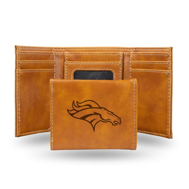 NFL Denver Broncos Laser Engraved Trifold Wallet