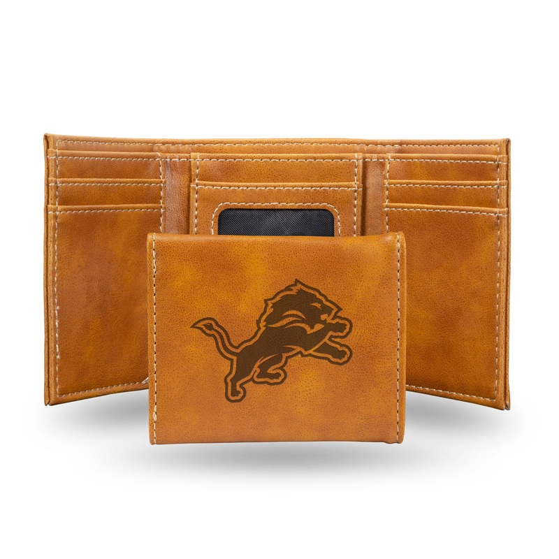 NFL Detroit Lions Laser Engraved Trifold Wallet