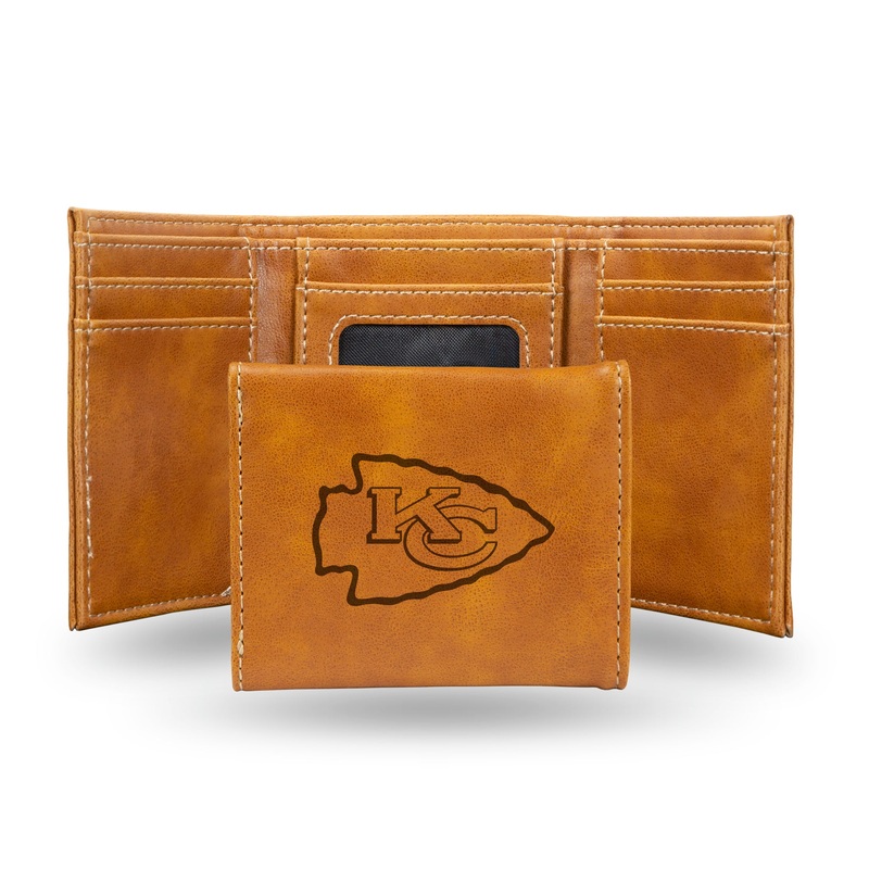 NFL Kansas City Chiefs Laser Engraved Trifold Wallet