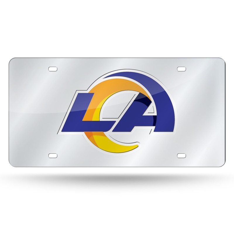 NFL Los Angeles Rams Laser Cut Silver License Plate Tag