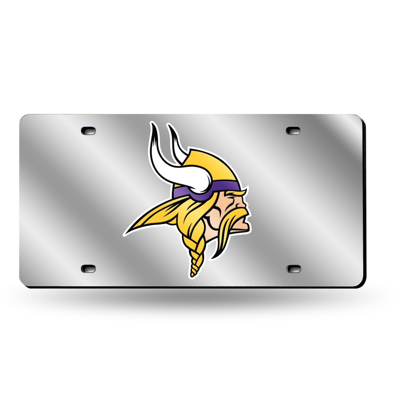 NFL Minnesota Vikings Laser Cut Silver License Plate Tag