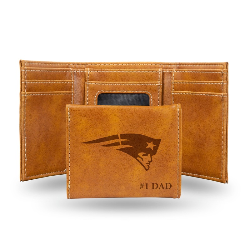 NFL New England Patriots Laser Engraved Trifold Wallet