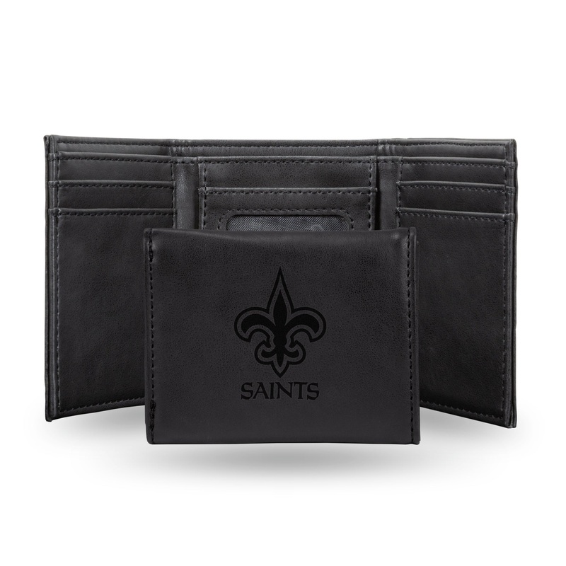 NFL New Orleans Saints Laser Engraved Trifold Wallet