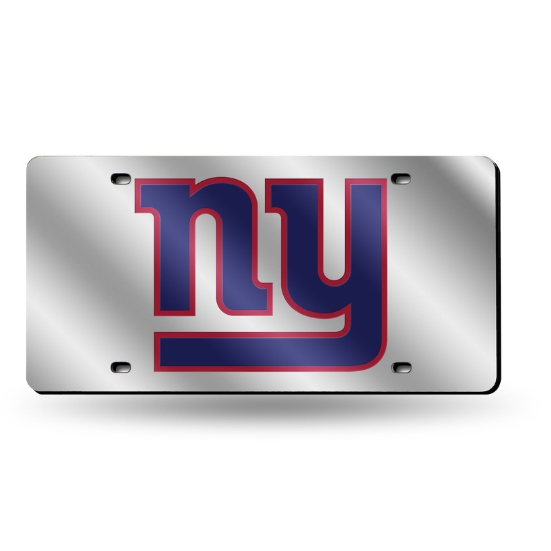 NFL New York Giants Laser Cut Silver License Plate Tag