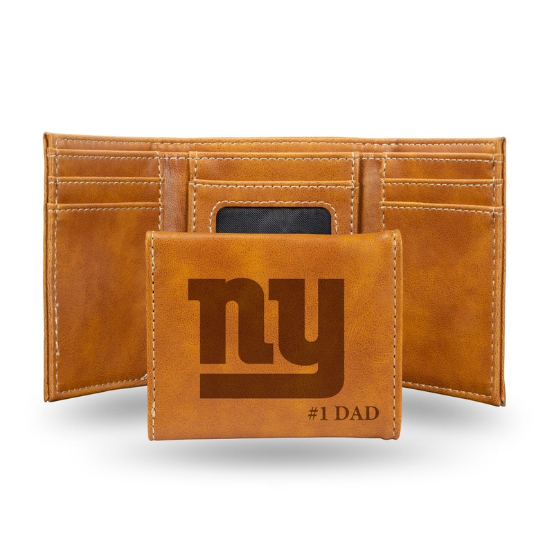 NFL New York Giants Laser Engraved Trifold Wallet