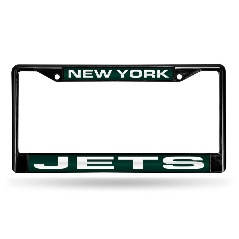 NFL New York Jets Laser Cut Chrome License Plate Frame