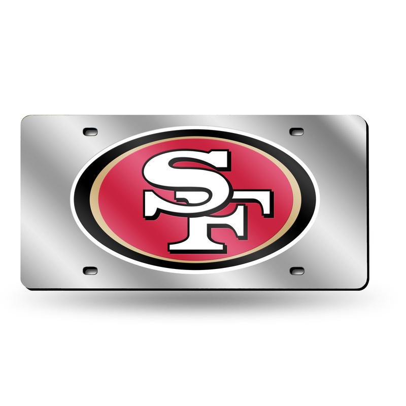 NFL San Francisco 49ers Laser Cut Silver License Plate Tag
