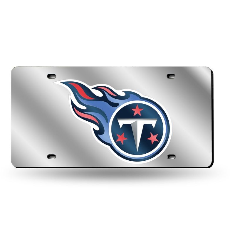NFL Tennessee Titans Laser Cut Silver License Plate Tag