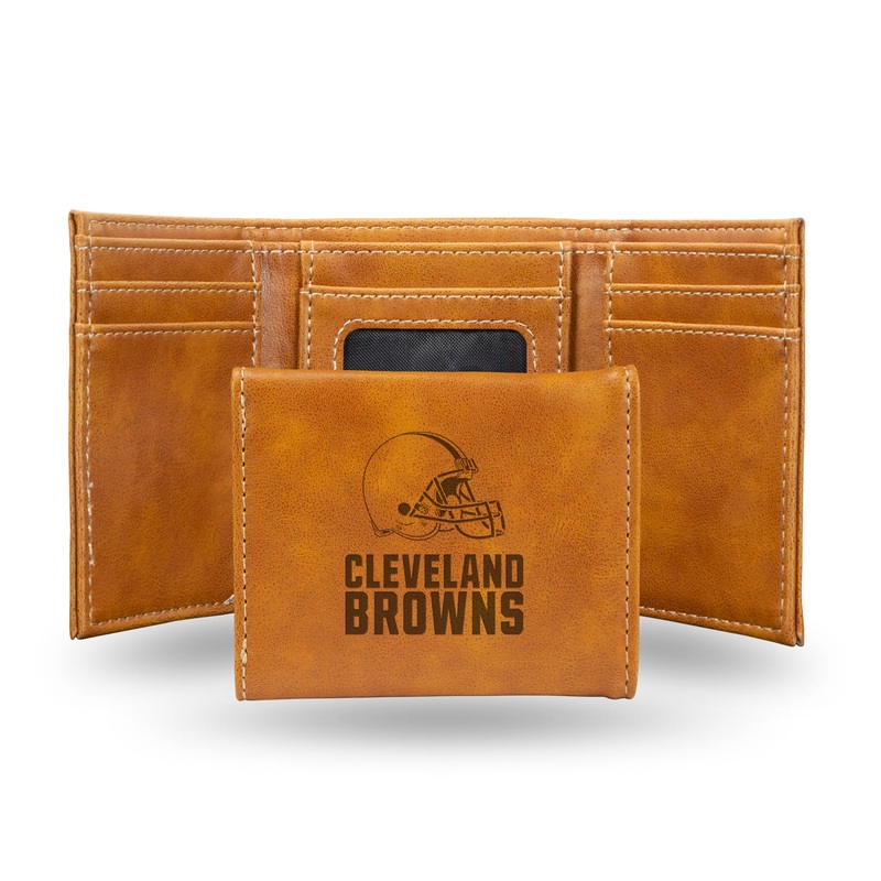 NFL Cleveland Browns Laser Engraved Trifold Wallet