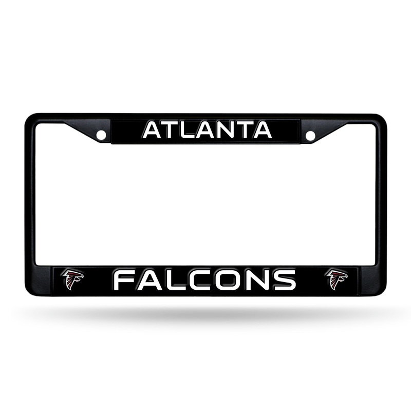 NFL Atlanta Falcons Black Chrome License Plate Frame