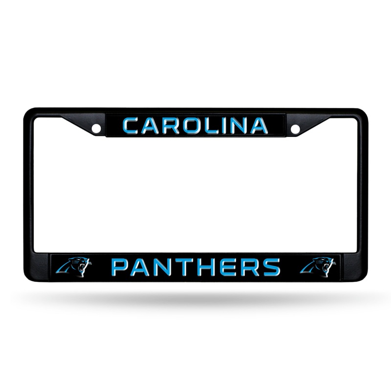 NFL Carolina Panthers Black Chrome License Plate Frame