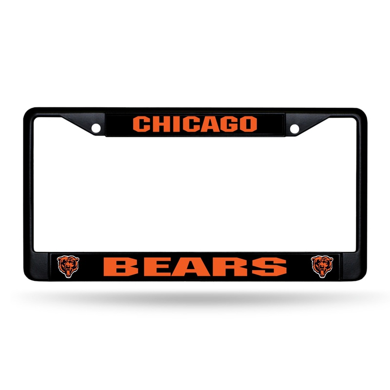 NFL Chicago Bears Black Chrome License Plate Frame