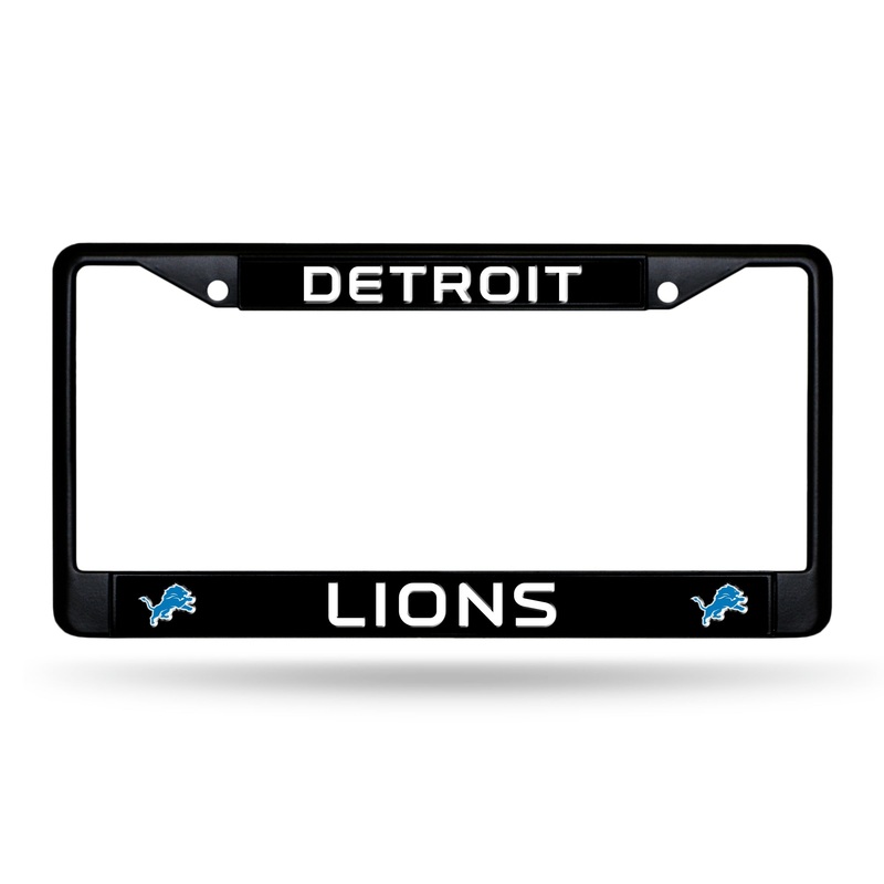 NFL Detroit Lions Black Chrome License Plate Frame
