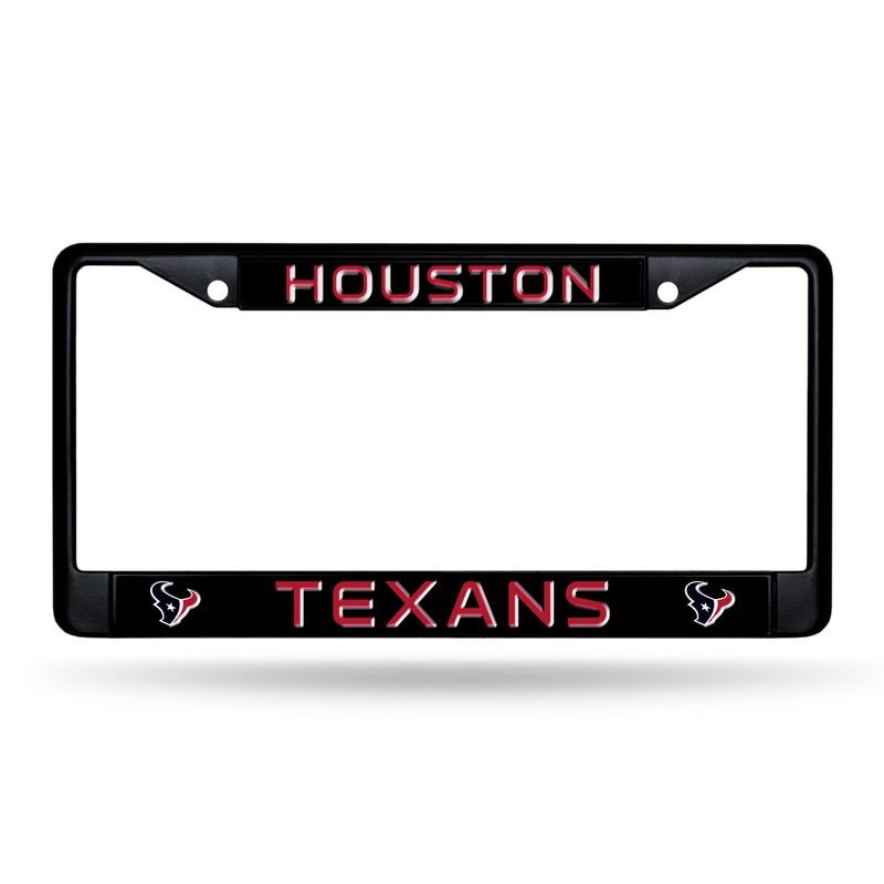 NFL Houston Texans Black Chrome License Plate Frame