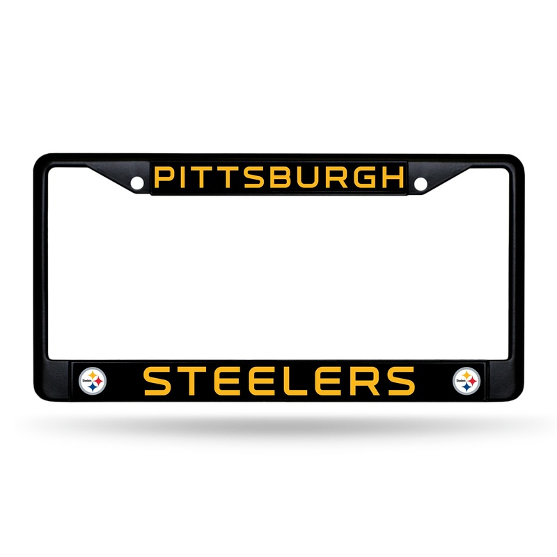 NFL Pittsburgh Steelers Black Chrome License Plate Frame