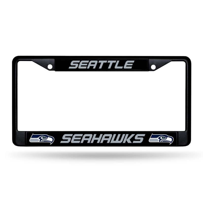 NFL Seattle Seahawks Black Chrome License Plate Frame