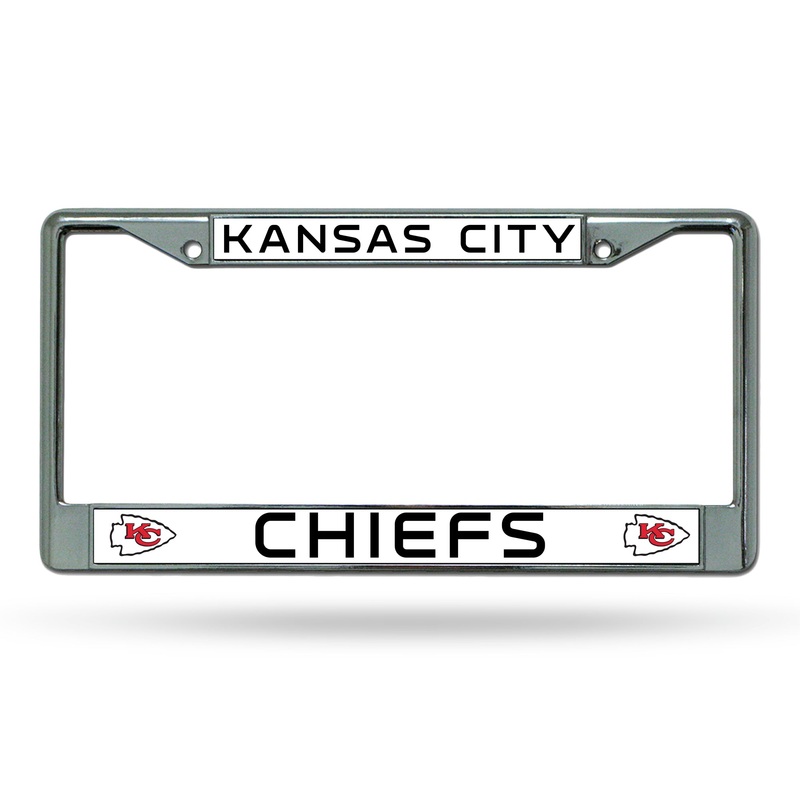NFL Kansas City Chiefs Chrome License Plate Frame