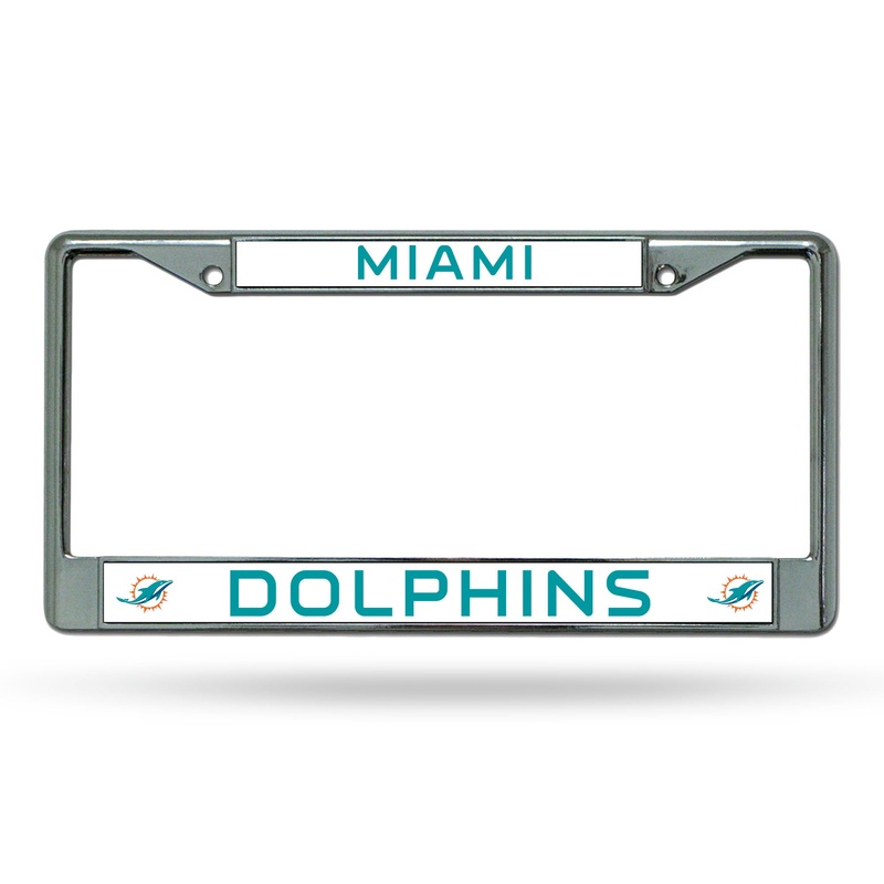 NFL Miami Dolphins Chrome License Plate Frame