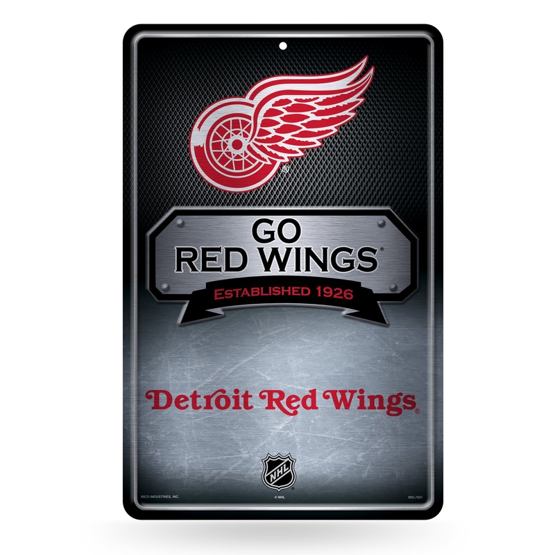 NHL Detroit Red Wings Large Metal Sign